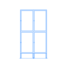 Furniture Storage Cabinets Ikea Hallan Storage Combination Tall 2 Wide 4 Grid Outline Drawing Svg Vector, Free Vectors File